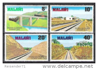 Malawi 1979 Verkehrswesen Verkehr Transport Eisenbahnen Railway Lokomotiven Trains Brücken Bridges, Mi. 324-7 ** - Malawi (1964-...)