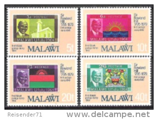 Malawi 1979 Postgeschichte Philatelie Philately Briefmarken Persönlichkeiten Rowland Hill Flaggen Wappen, Mi. 332-5 ** - Malawi (1964-...)