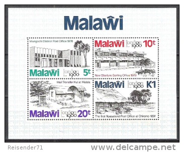 Malawi 1980 Postgeschichte Philatelie Philately Briefmarkenausstellung LONDON Architektur Gebäude Bauwerke, Bl. 58 ** - Malawi (1964-...)