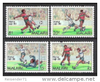 Malawi 1986 Sport Spiele Fußball Football Soccer Weltmeisterschaft Mexiko Mexico Spielszenen Ball Bälle, Mi. 465-8 ** - Malawi (1964-...)