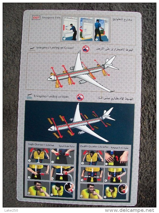 SAFETY CARD   AIRBUS A 330  ETIHAD - Consignes De Sécurité