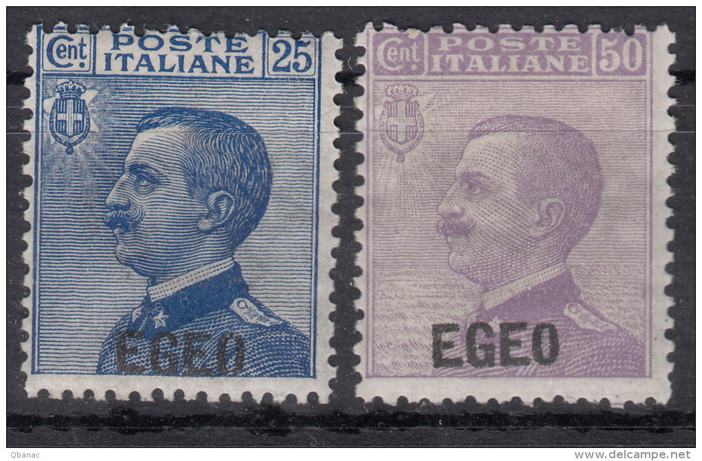 Italy Colonies Aegean Issues, Egeo, 1912 Sassone#1-2 Mint Hinged - Egée