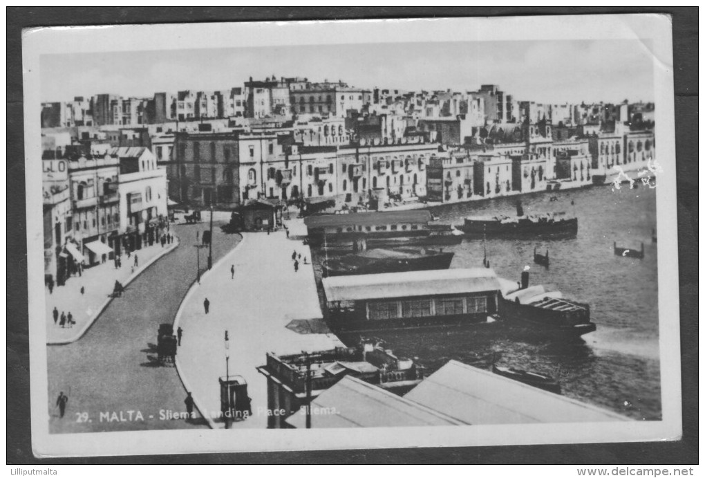 Old Malta Photo Postcard Circa 1930s Showing Sliema Landing Place - Malta