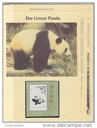 China P.R. 1985  WWF /  Geant Panda M/s ** Mnh With 3 Leaflets With Information About The Issue (W559) - Nuevos