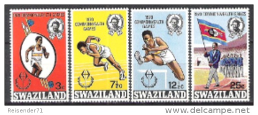 Swasiland Swaziland 1970 Organisationen Commonwealth Sport Spiele Leichtathletik Laufen Fahnen Flaggen, Mi. 179-2 ** - Swaziland (1968-...)