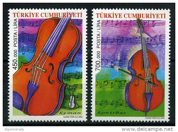 TURKEY 2002 (**) - Mi. 3321-22, Music / Musical Instruments (violin, Double Bass) - Ongebruikt