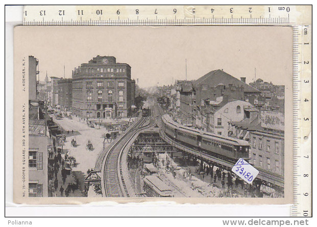 PO3928D# NEW YORK - COOPER SQUARE - TRENI - STAZIONI FERROVIE  No VG - Transportmiddelen