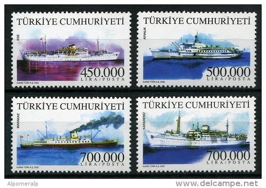 TURKEY 2002 (**) - Mi. 3323-26, Turkish Merchant Ships (3rd/3 Issue) - Neufs