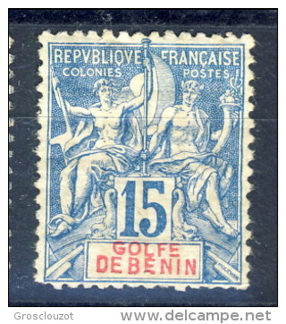 Benin ( Golfe De) 1893 Tipi Sage N. 25 C. 15 Azzurro *MH Catalogo  63 - Other & Unclassified