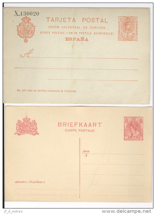 8 Entiers Postaux Belgique, Deutsches Reich, Espagne, Nederland Vers 1900-1920 - Autres & Non Classés