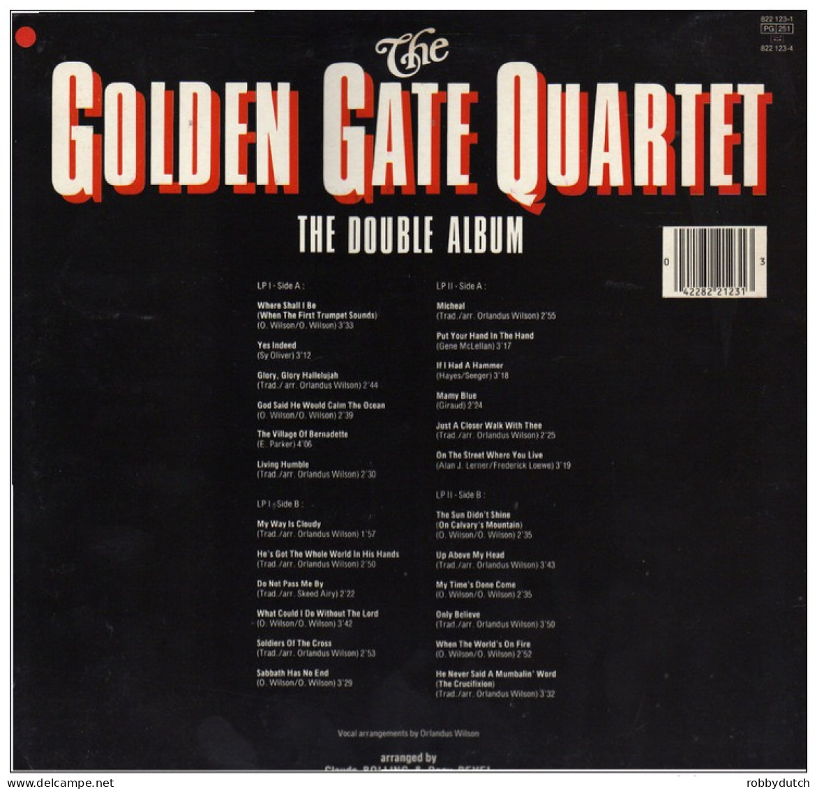 * 2LP *  THE GOLDEN GATE QUARTET - THE DOUBLE ALBUM (France 1982 EX!!!) - Canciones Religiosas Y  Gospels