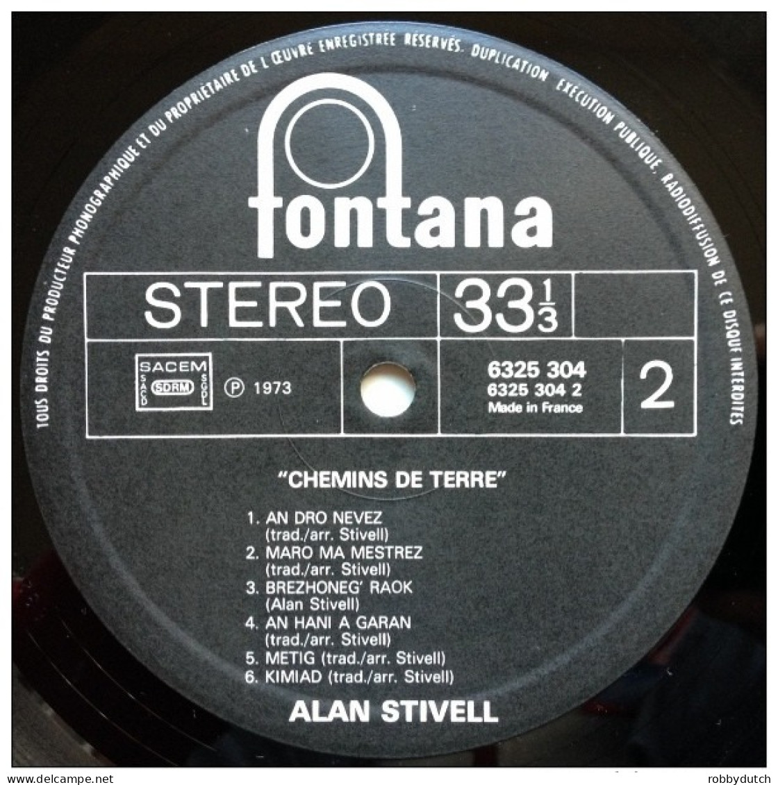 * LP *  ALAN STIVELL - CHEMINS DE TERRE (France 1973 EX-!!!) - Country En Folk