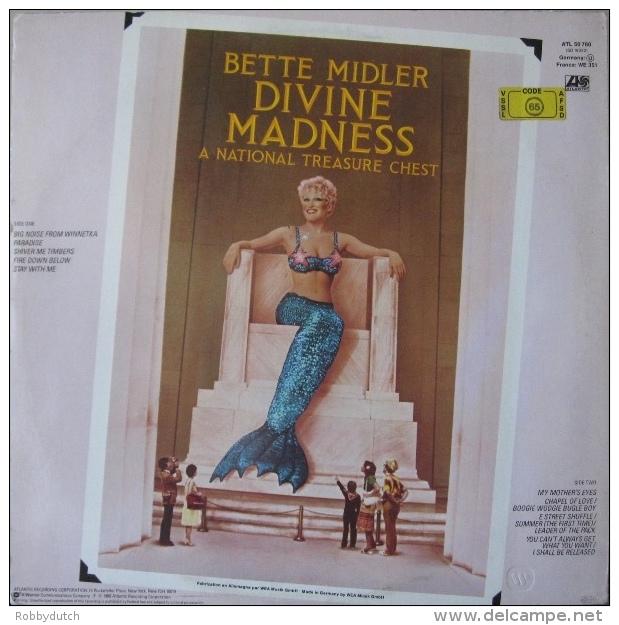 * LP *  BETTE MIDLER - DIVINE MADNESS (Holland 1980) - Filmmuziek