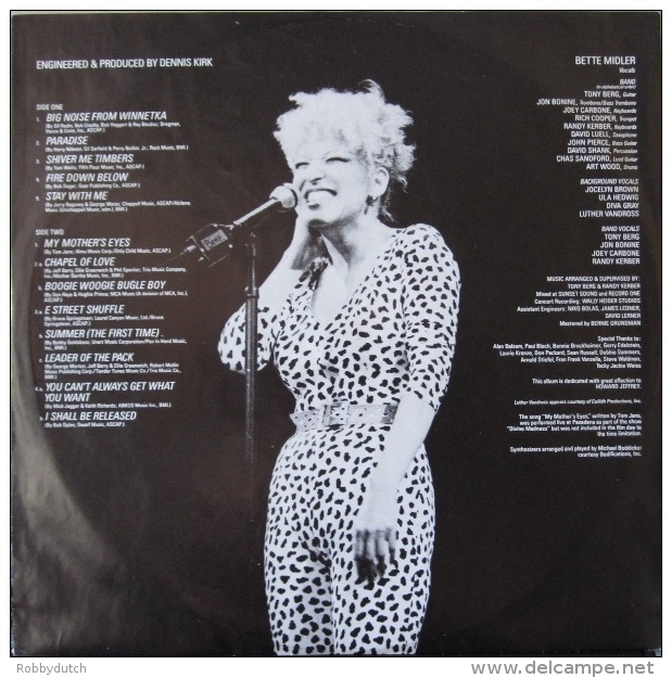 * LP *  BETTE MIDLER - DIVINE MADNESS (Holland 1980) - Filmmuziek