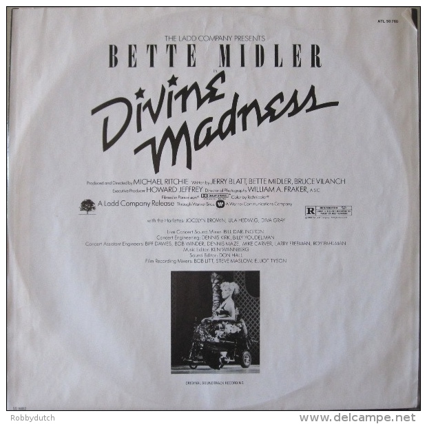 * LP *  BETTE MIDLER - DIVINE MADNESS (Holland 1980) - Filmmuziek