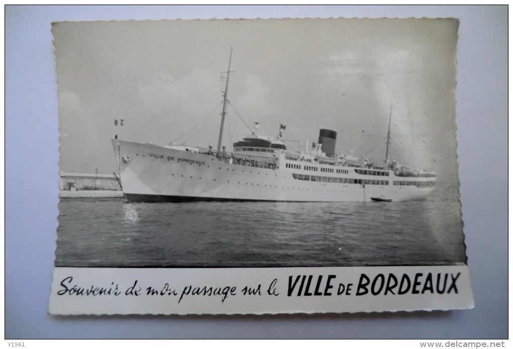 CPA BATEAUX PAQUEBOTS. " VILLE DE BORDEAUX ". - Paquebots