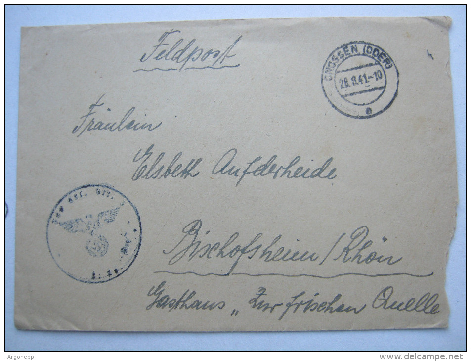 1941, Dillingen  , Feldpostbeleg Mit Truppensiegel Und Inhalt - Briefe U. Dokumente