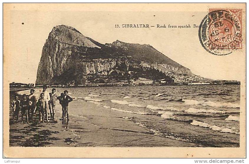 Pays Divers- Gibraltar -ref E793- Rock From Spanish Beach - Carte Bon Etat  - - Gibraltar