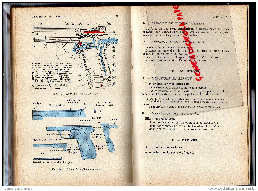 MILITARIA -GUERRE- MANUEL PREPARATION AU CERTIFICAT INTERARMES- TOME 1- BERGER LEVRAULT- 1961- - Guerre 1939-45