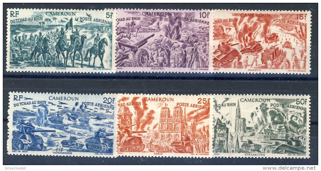 Cameroun Posta Aerea 1946 Tchad Au Rein Serie N. 32-37 **MNH Catalogo € 11,60 - Nuovi