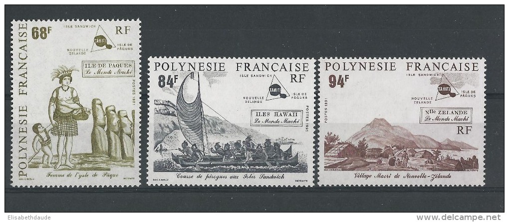 POLYNESIE - 1991 - YVERT N° 379/381 ** MNH - COTE = 76.2 EUROS - - Unused Stamps