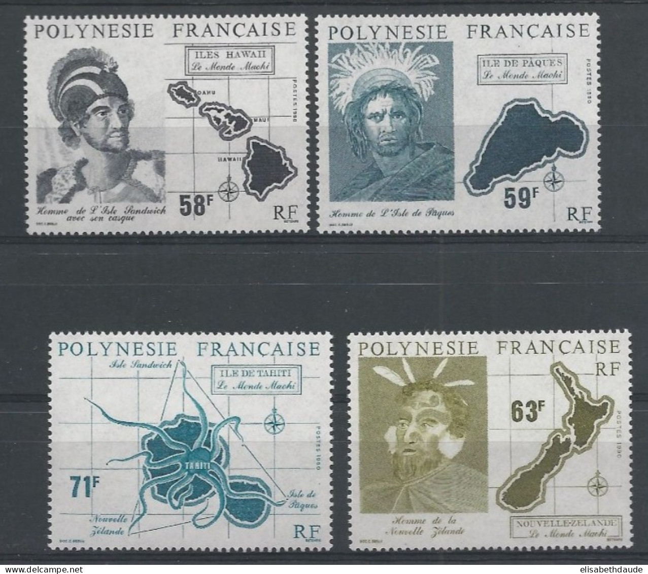 POLYNESIE - 1990 - YVERT N° 354/357 ** MNH - COTE = 78.5 EUROS - - Ungebraucht