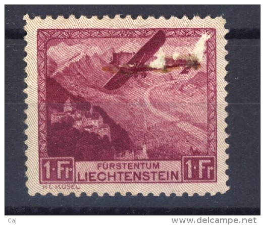 03704  -  Liechtenstein  -  Avion  :   Yv  6  * - Poste Aérienne