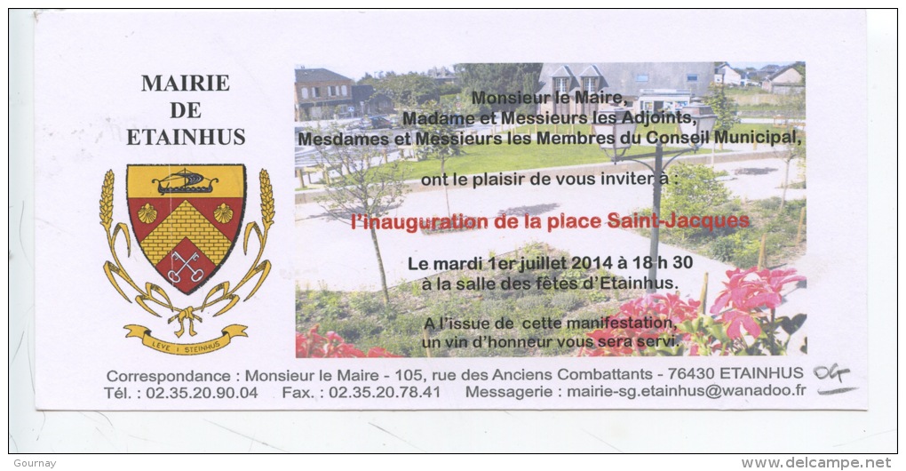 Etainhus : Inauguration De La Place Saint Jacques 2014 (M. Le Maire & Conseil Municipal) - Autres & Non Classés