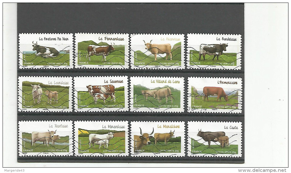 FRANCE SERIE COMPLETE OBL. - VACHES DES REGIONS - ACHAT IMMEDIAT - Gebruikt