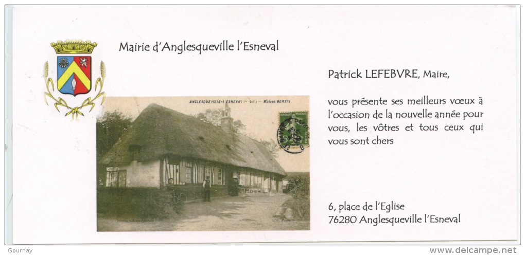 Anglesqueville L´Esnevalle : Maison Bertin Débit De Tabac - Voeux Patrick Lefebvre Maire - Autres & Non Classés