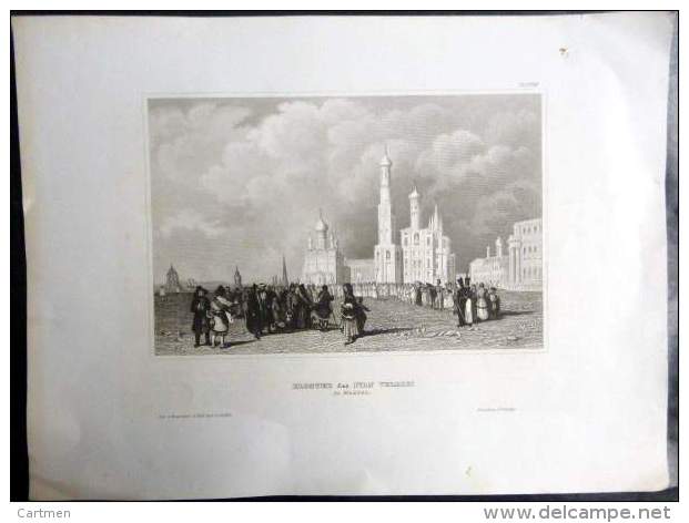 RUSSIE DEUX GRAVURES SUR ACIER  MOSCOU ET SAINT PETERSBOURG VERS 1850 ANIMATION - Autres & Non Classés