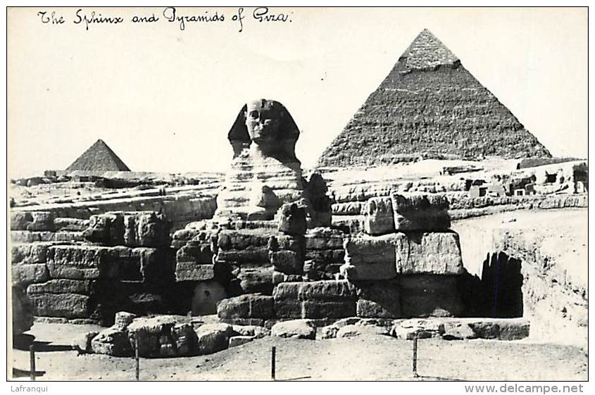 Pays Divers- Egypte -egypt -ref E690- Photo - The Sphinx And Pyramids - Carte Bon Etat  - - Sfinge