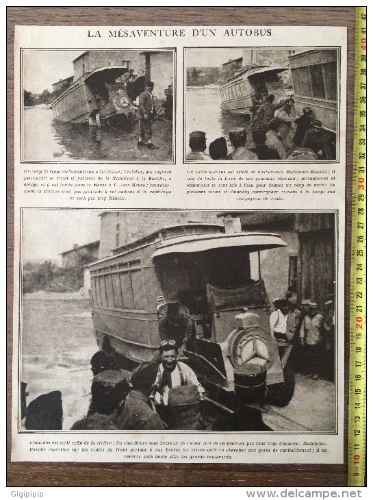 ANCIEN DOCUMENT 1910/1920 GUERRE MESAVENTURE D UN AUTOBUS MERCEDES MADELEINE BASTILLE - Collections