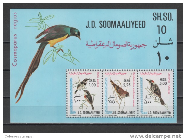 (SS072) SOMALIA, 1980 (Birds). Souvenir Sheet. Mi ## 294C-296C (Block 10). MNH** - Somalie (1960-...)