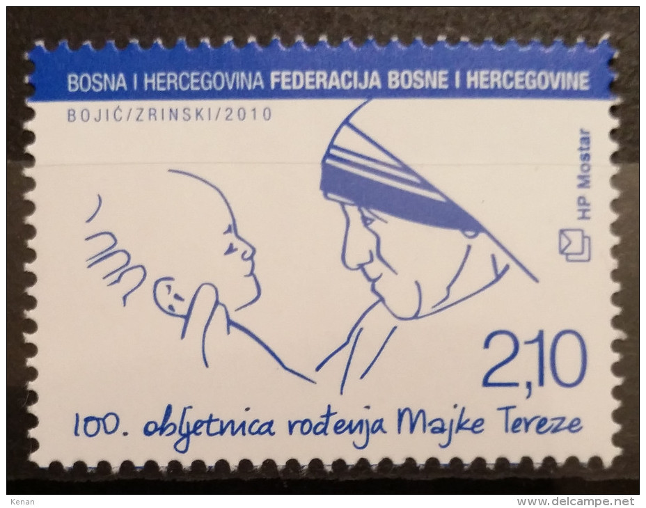 Bosnia And Hercegovina, HP Mostar, 2010, Mi: 295  (MNH) - Mère Teresa