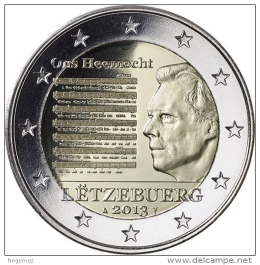 Pièce De 2 Euros Commémorative Luxembourg 2013 :Hymne National - Lussemburgo