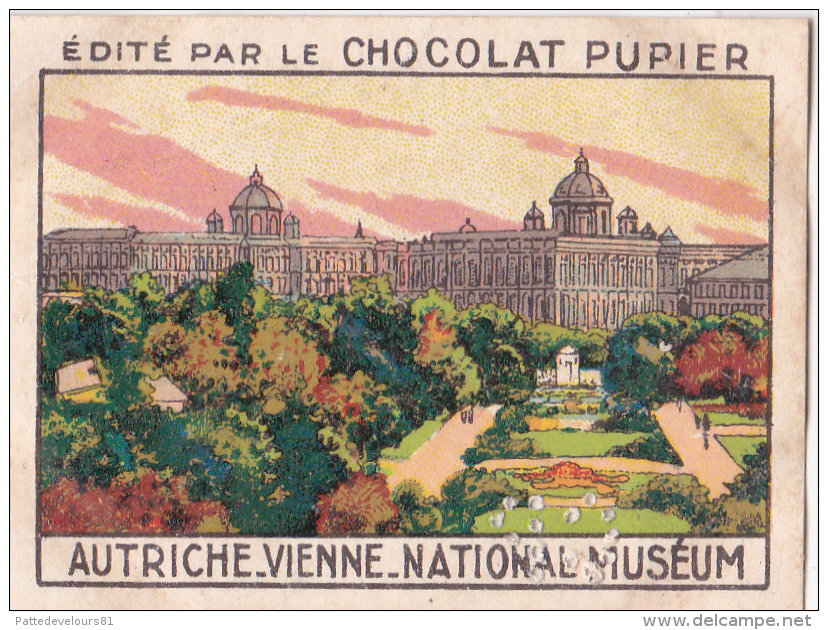 AUTRICHE VIENNE National Muséum + Texte Au Dos Chromo Publicitaire  Chocolat Pupier Années 35/40 - Chocolat