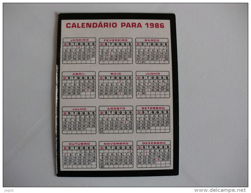 Penafiel Anta De Santa Marta Portugal Portuguese Pocket Calendar 1986 - Petit Format : 1981-90