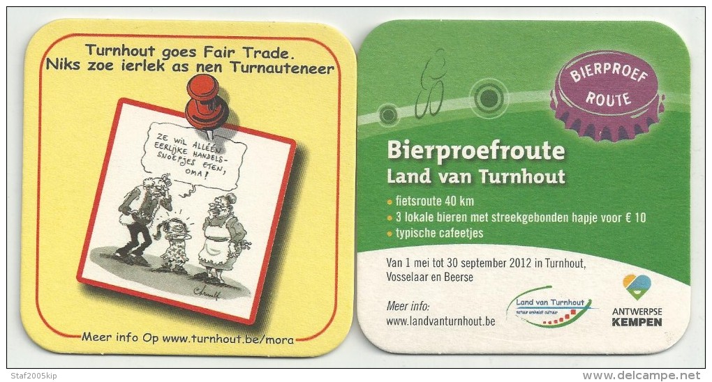 Bierviltjes - Bierproefroute Land Van Turnhout 2012 + Niks Zoe Eerlijk As Nen Turnauteneer - Sous-bocks