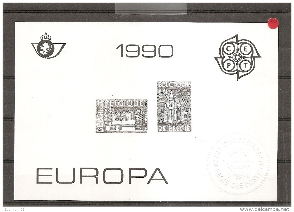 Europa 1990 ( 2367/68 De Belgique En Feuillet Noir Et Blanc ) - 1990