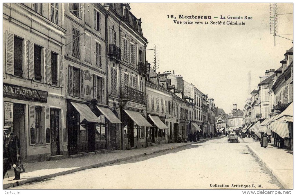 77 MONTEREAU La Grande Rue  Animée Banque Société Générale - Montereau