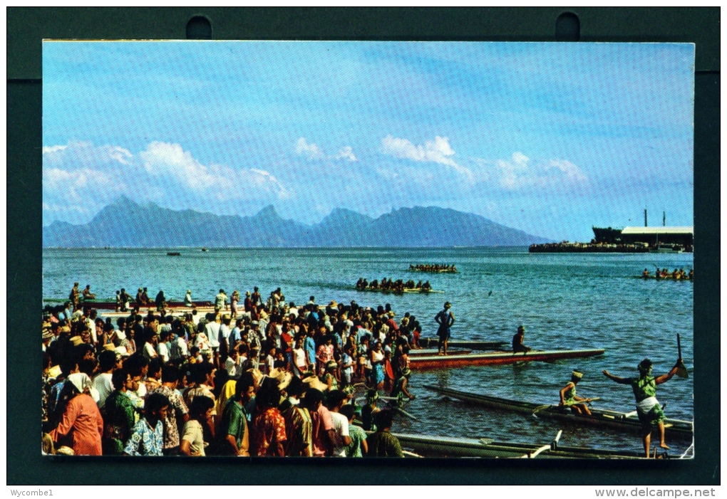 TAHITI  -  Pirogue Racing  Unused Postcard As Scan - Tahiti