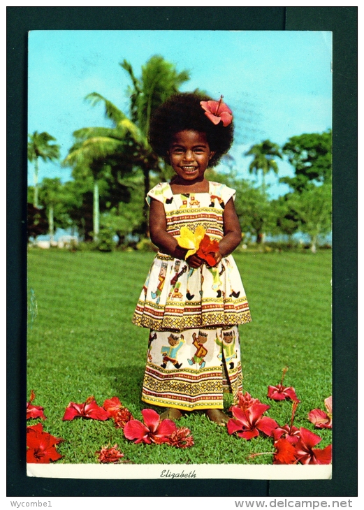 FIJI  -  Elizabeth  Fijian Girl In Sunday Best Clothing  Unused Postcard As Scan - Fiji