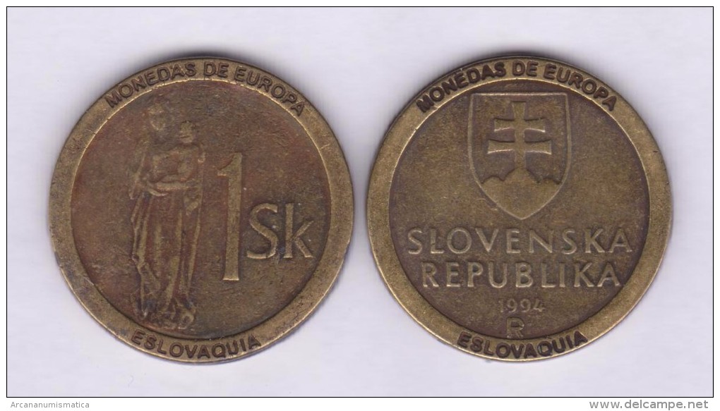 ESLOVAQUIA  -  1 KORUNA 1.994 KM#12 Colección "MONEDAS DE EUROPA"  SC/UNC  Réplica  T-DL-11.490 - Slovaquie