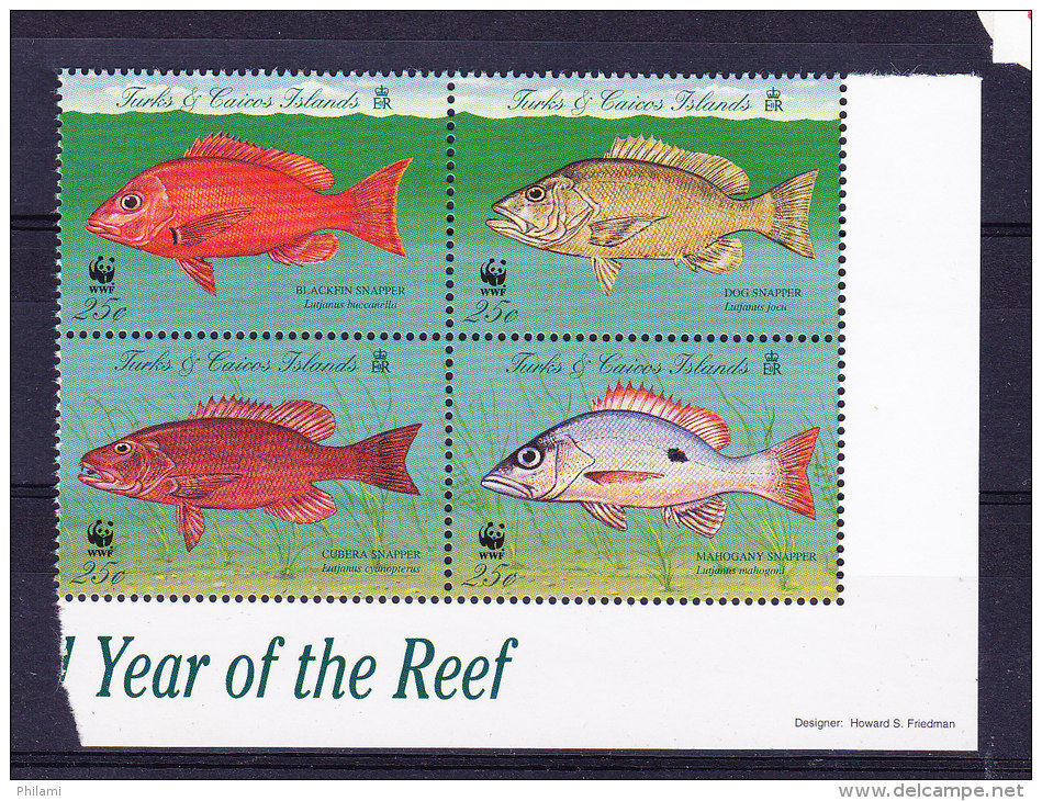 TURKS AND CAICOS 1997, SG 1479/82 ** MNH, WWF, POISSON, FISH .  (6N60) - Nuevos