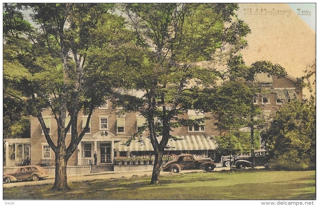 Middlebury Inn - Vermont - Old Cars - L.G. Treadway Service - Autres & Non Classés