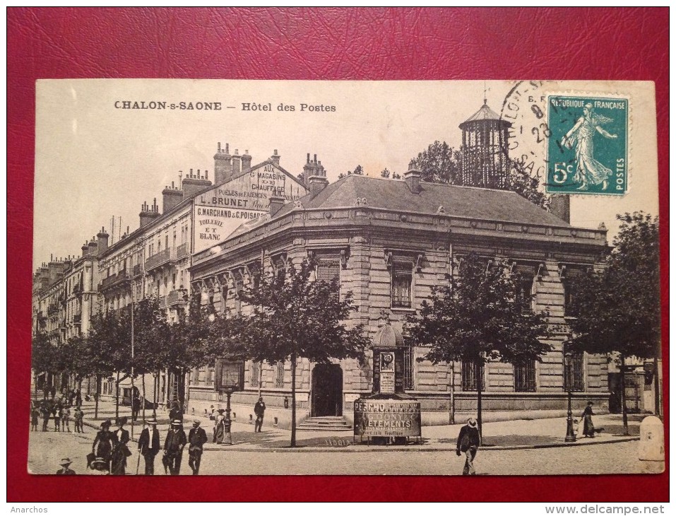 71 Saone Et Loire Cpa CHALON SUR SAONE Vignette Carnaval 1911 Hotel Des Postes - Chalon Sur Saone