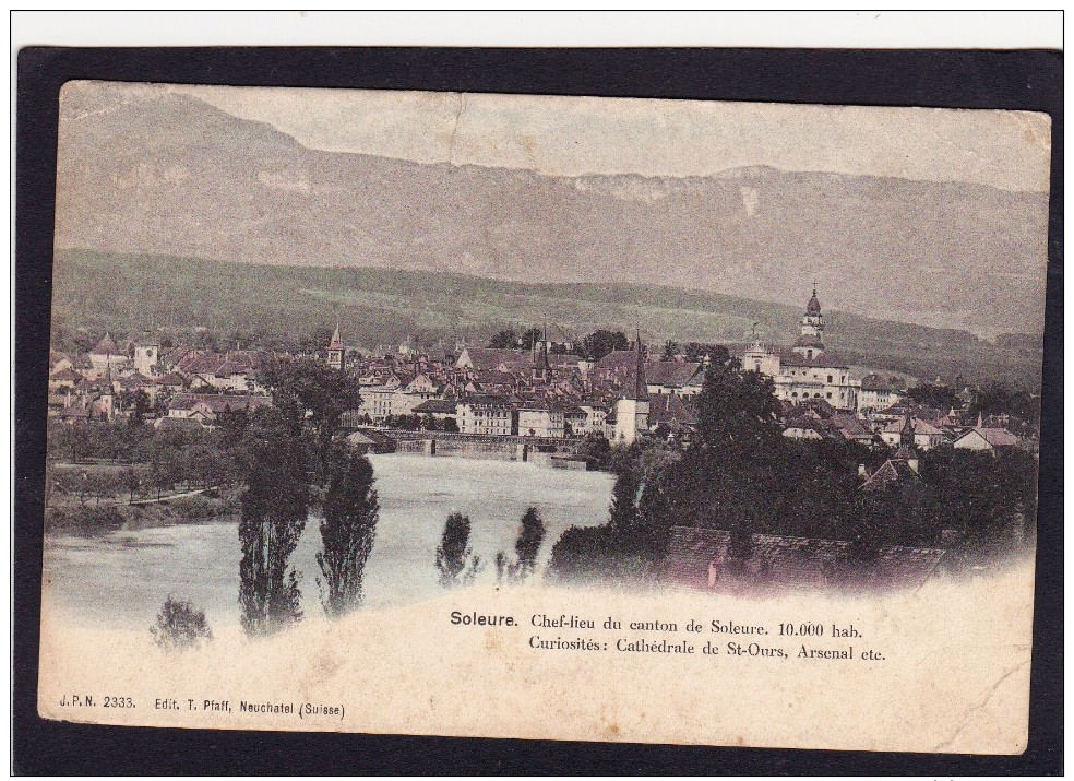 Old Card Of Soleure,Chef-lieu Du Canton De Soleure,Switzerland,Posted With StampJ18. - Soleure