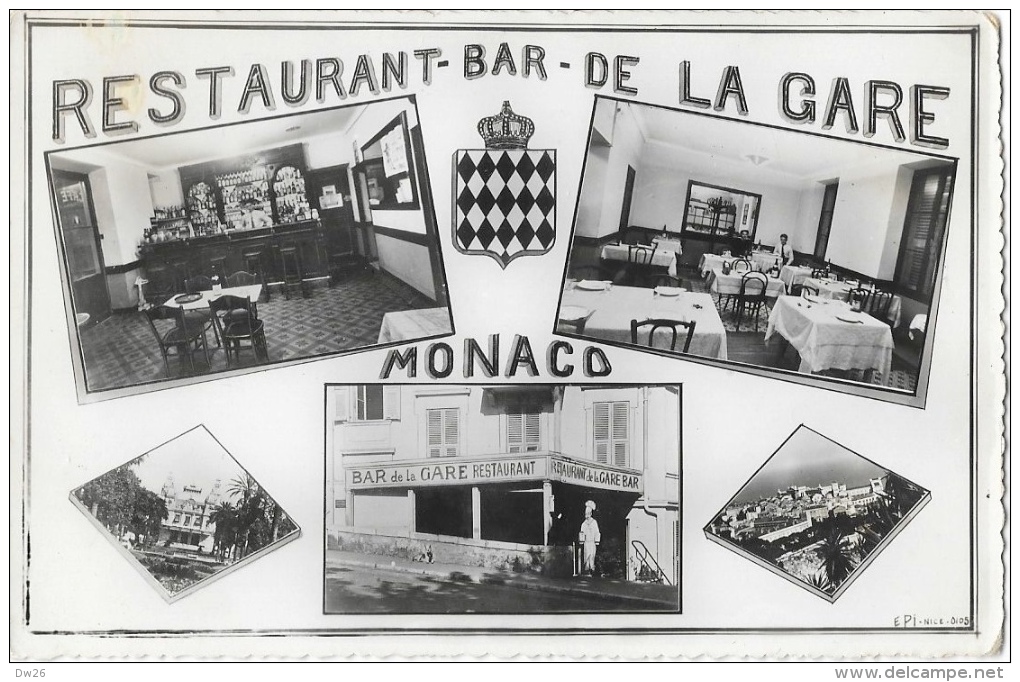 Restaurant-Bar De La Gare - Chez Justin - Monaco - Multivues - Edition E.P.I. - Carte Non Circulée - Restaurantes