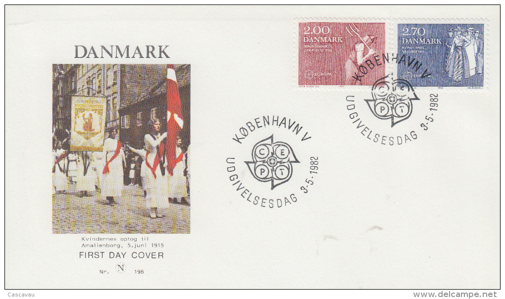 Enveloppe  1er  Jour   DANEMARK    EUROPA    1982 - 1982